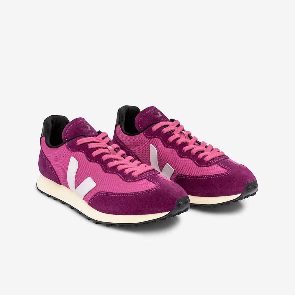 VEJA 39 8 RIO BRANCO ALVEOMESH LOTUS WHITE PINK PURPLE SNEAKERS SUEDE LEATHER